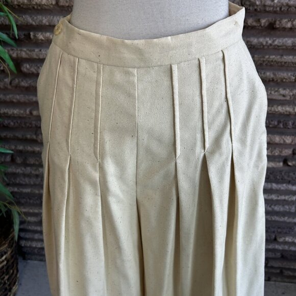 Vintage 70s Raw Silk Outfit Pleated Culottes, Shell and Jacket Handmade - Picture 9 of 12